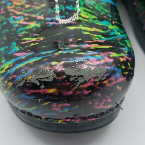 Dansko Women's 36 Neon Rainbow & Black Professional Clog - Picture 9 of 15
